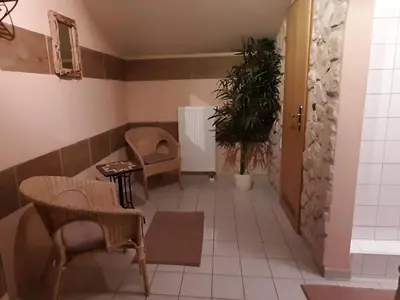 Ein Sitzbereich in der Unterkunft Ferienwohnung in den Bayerischen Alpen