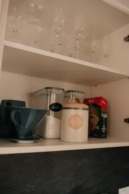 Küche/Küchenzeile in der Unterkunft Wohnung Schrödelstein neues Highlight Fliegenfischen auf der Isar
