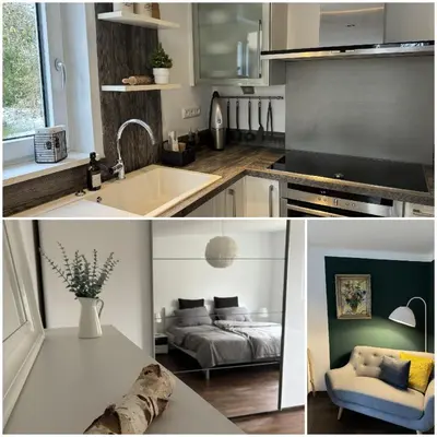 Küche/Küchenzeile in der Unterkunft WEIDEN51 - 60qm Apartment für Business & Familien