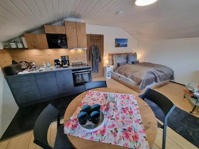 Küche/Küchenzeile in der Unterkunft Zugspitze 7 mit SAUNA in Farchant bei Garmisch-Partenkirchen