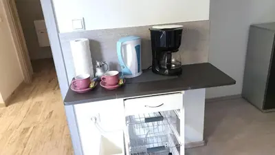 Küche/Küchenzeile in der Unterkunft Neuburg Ferienwohnung am Schloss