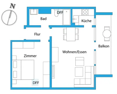 Grundriss der Unterkunft Ferienwohnanlage Oberaudorf F7 mit Hallenbad und Sauna