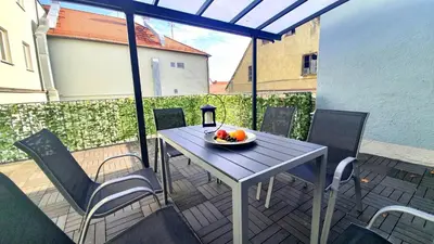 Ein Balkon oder eine Terrasse in der Unterkunft Neuburg City Apartments