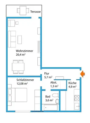 Grundriss der Unterkunft Ferienwohnanlage Oberaudorf B 3 mit Hallenbad und Sauna